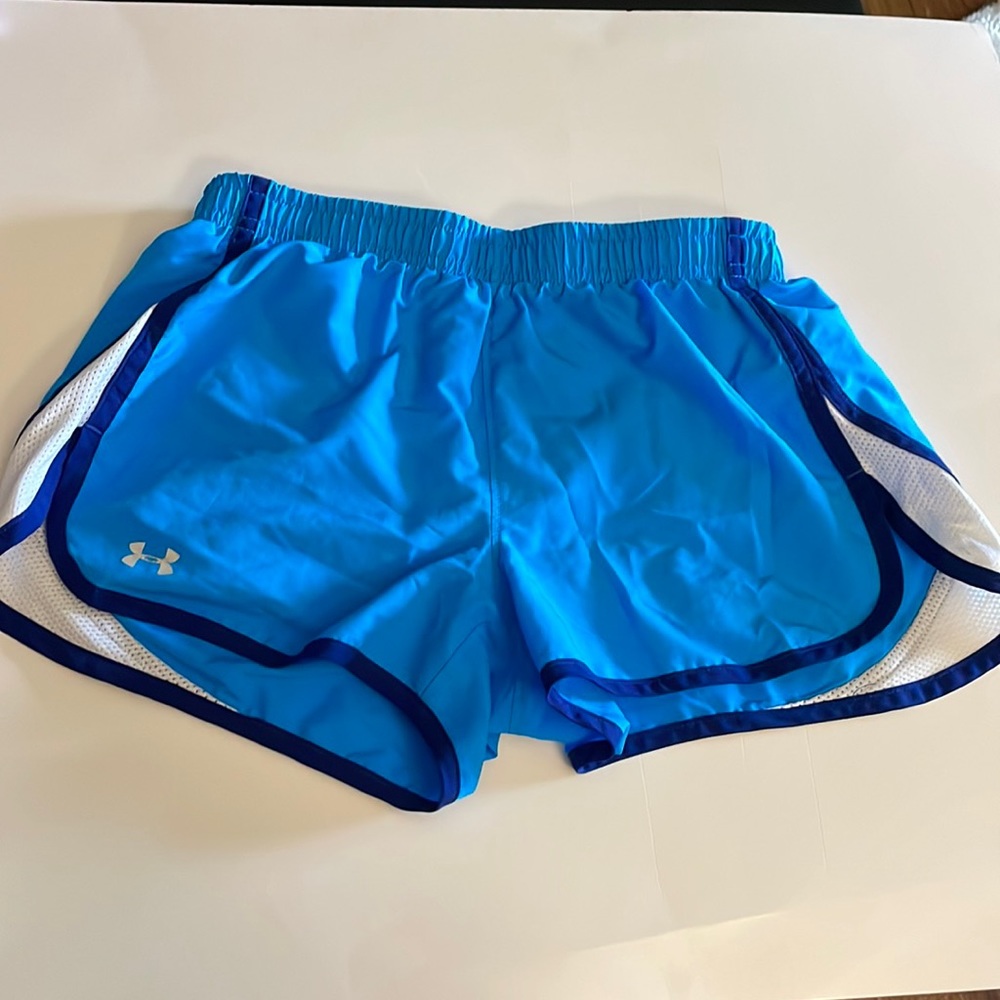 Women's UA Fly-By 2.0 Shorts, Blue/White, Size XS